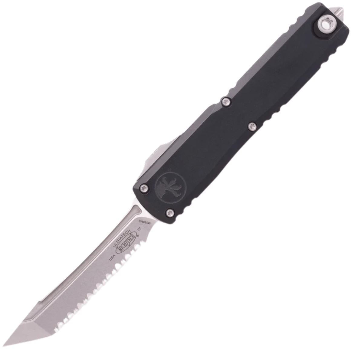 Microtech ULTRATECH GEN IV T/E STONEWASH FULL SERRATE BLACK 11234-12