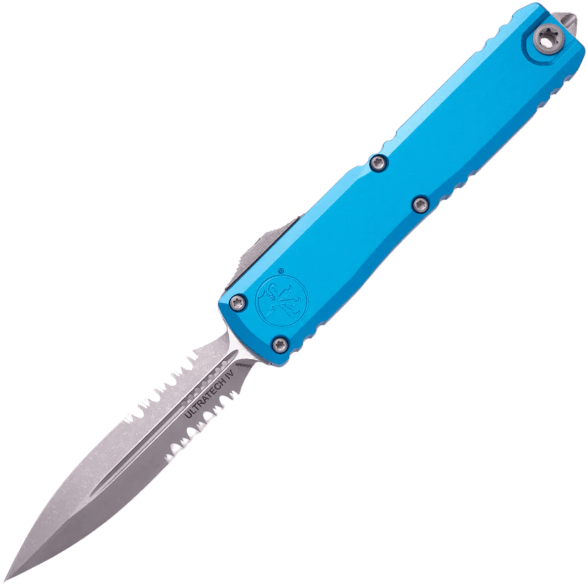 Microtech ULTRATECH GEN IV D/E APOCALYPTIC PART SERRATE BLUE 11224-11APBL