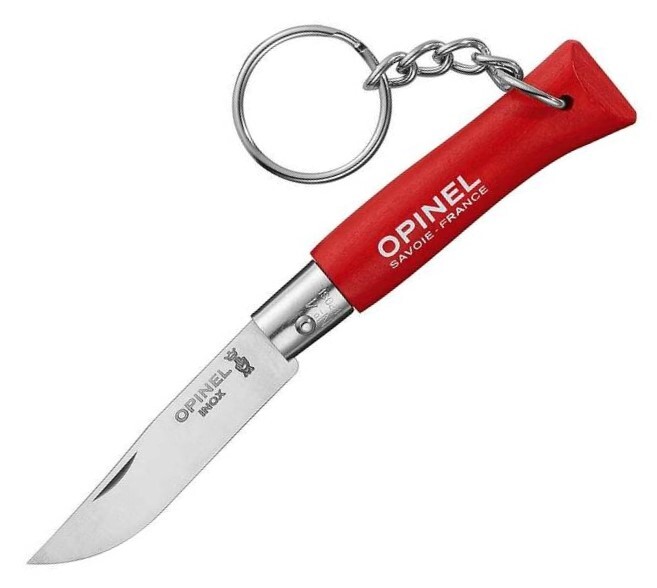 Opinel N°04 Inox Keychain Red 001093 Opinel N°04 Inox Keychain Red 001093