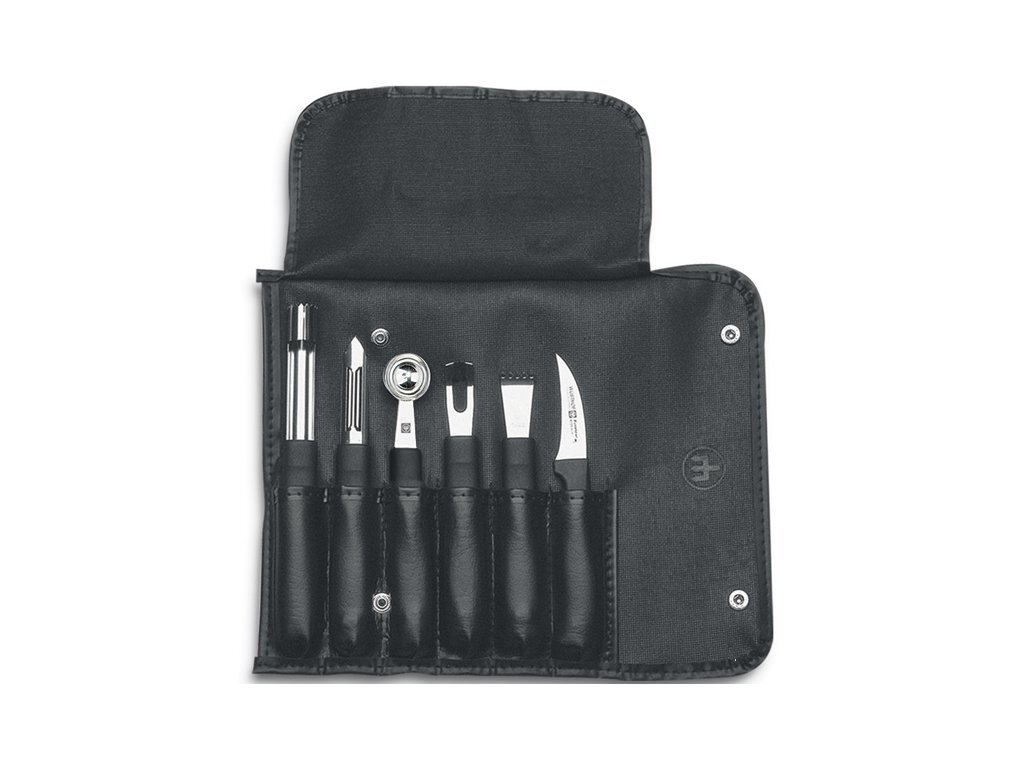 WUSTHOF sada SILVERPOINT 6ks pomôcok + rolovacia taška, čierna