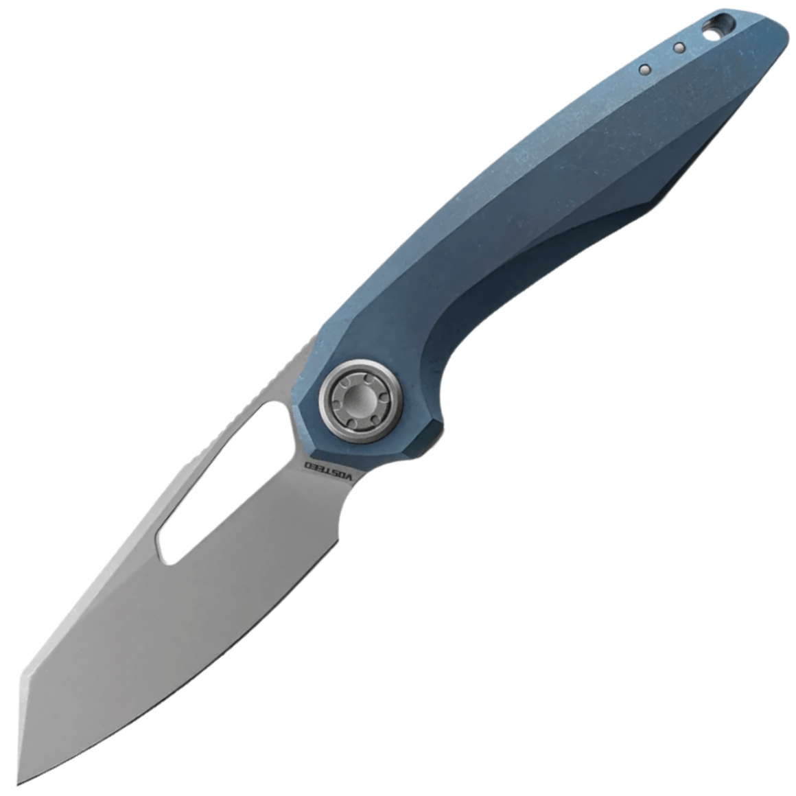 Vosteed Thunderbeast M390 Bead Blast & Stonewash,Titanium Blue