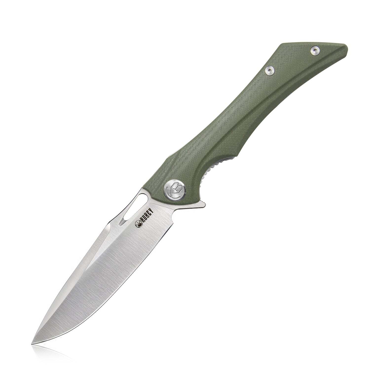 KUBEY Raven Flipper Folding Knife OD Green G10 Handle KB245B