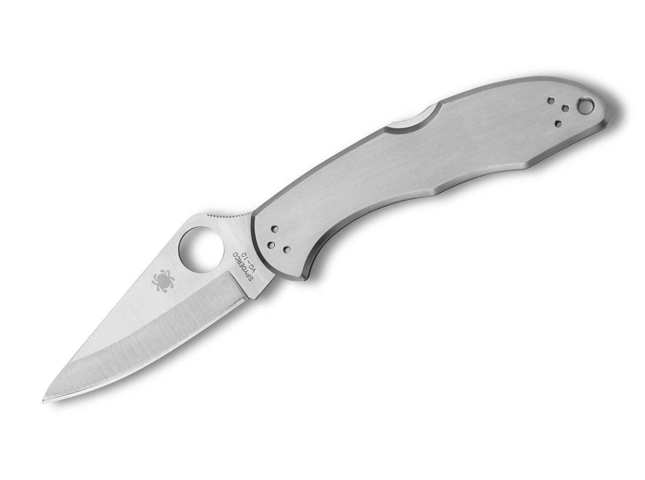 Spyderco Delica 4 Stainless Steel Plain 01SP046 Spyderco Delica 4 Stainless Steel Plain 01SP046