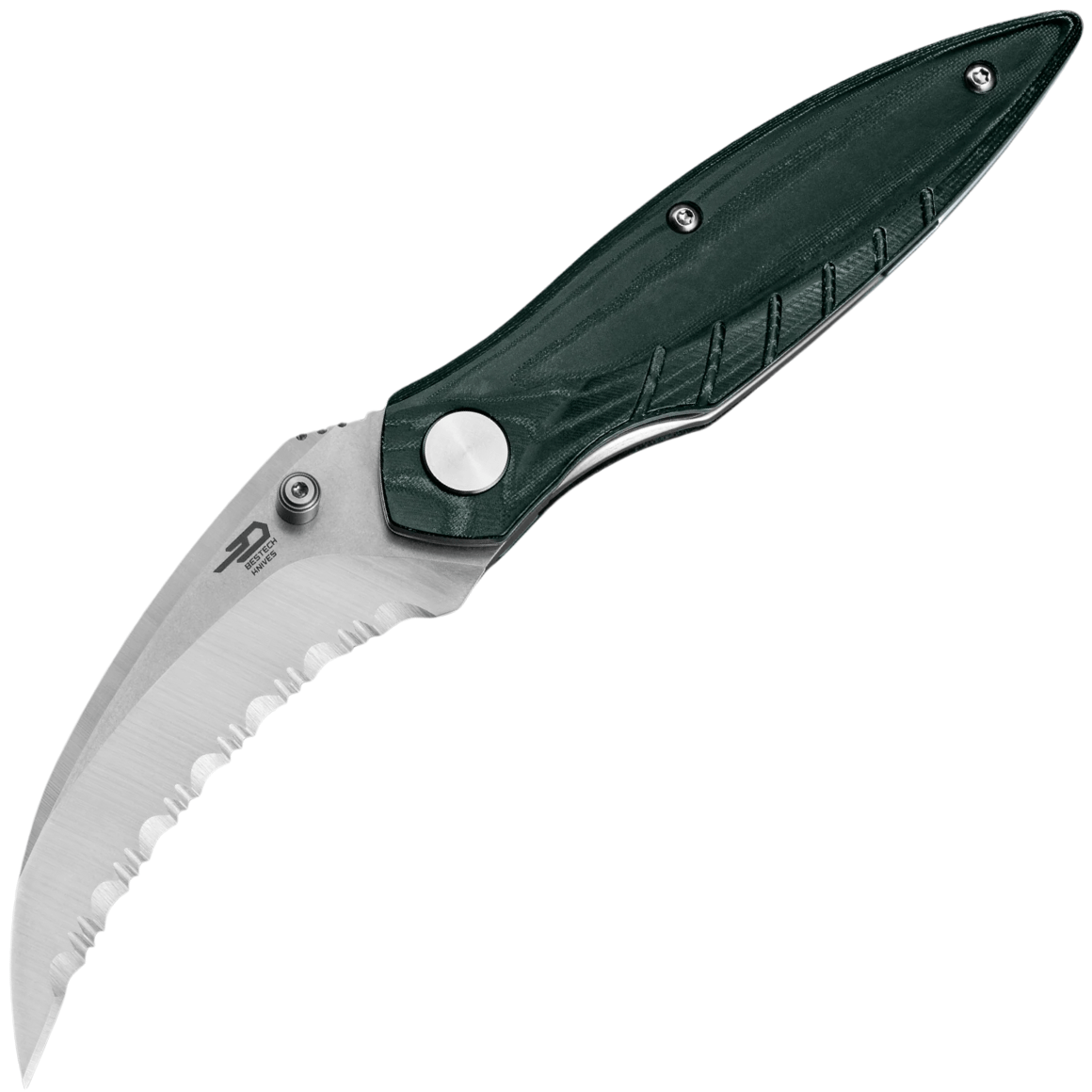Bestech Mantidae Lucas 14C28N, Micarta Green BG60G