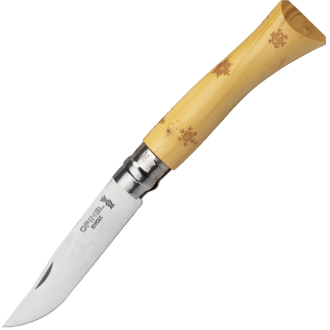 Opinel VRI N°07 Inox Nature Motiv Snowflakes 001553