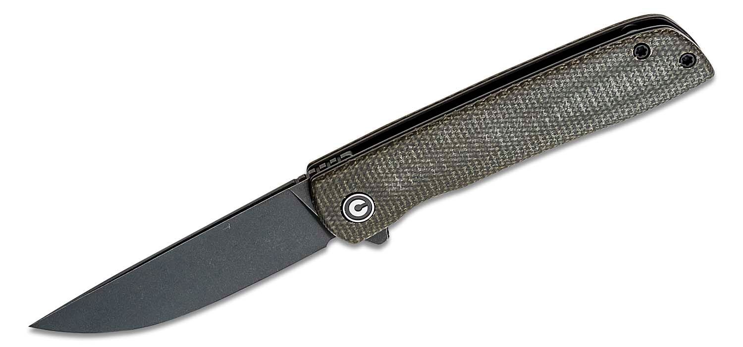 CIVIVI Bo Flipper Black Stonewashed/Dark Green Micarta C20009B-6