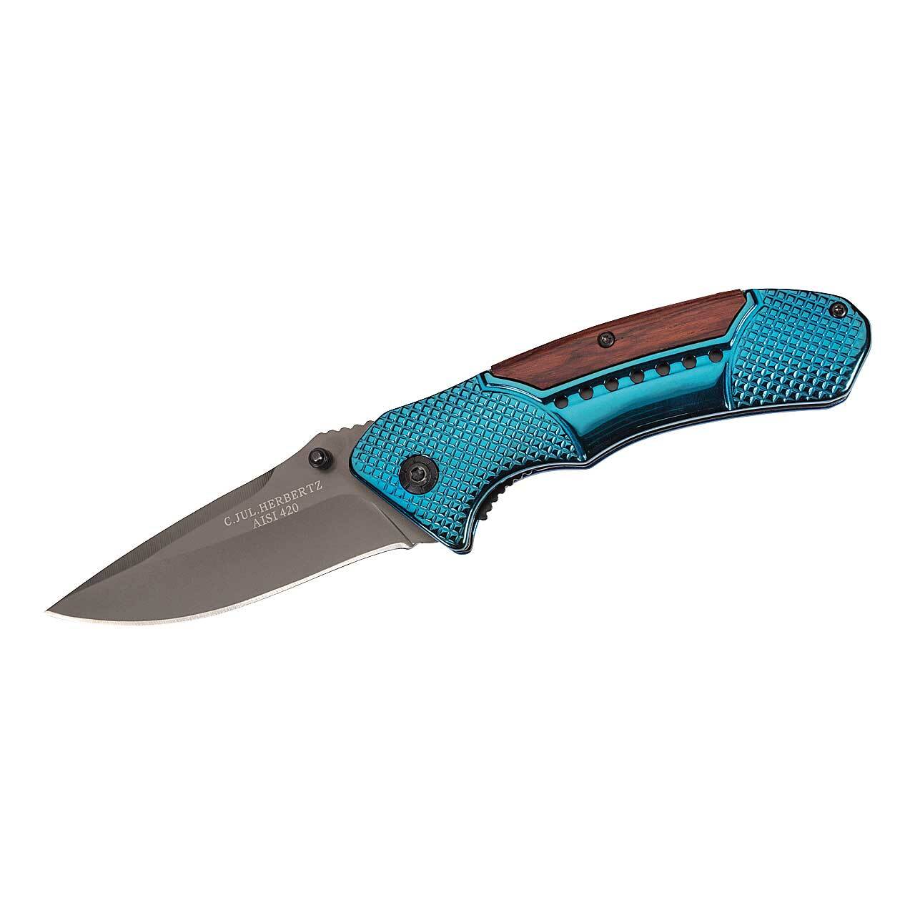 Herbertz Herbertz Einhandmesser, Stahl AISI 420, titanbeschichtet, Liner Lock, Pakkaholgriffschale 5