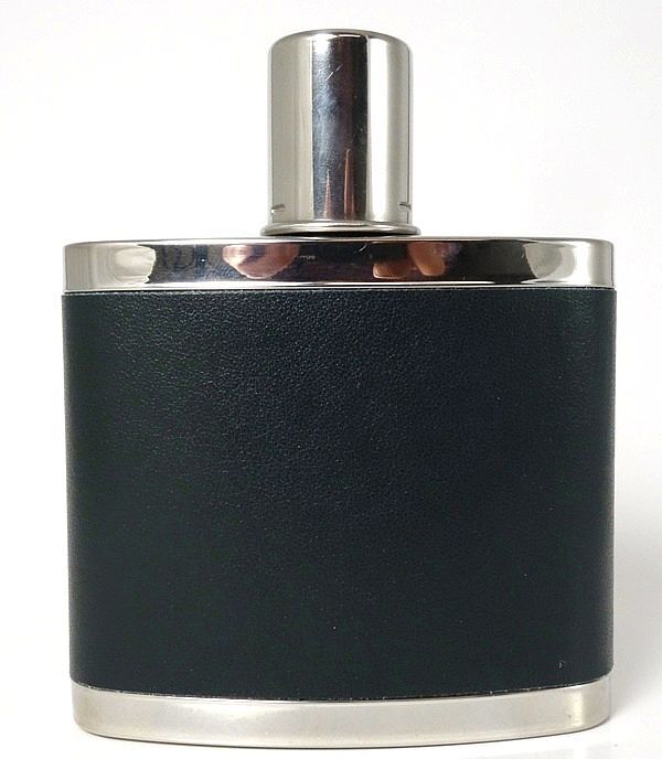 Herbertz Herbertz Taschenflasche, Belederung grün, Edelstahl, 147 ml Fassungsvermögen, Verschluss 54