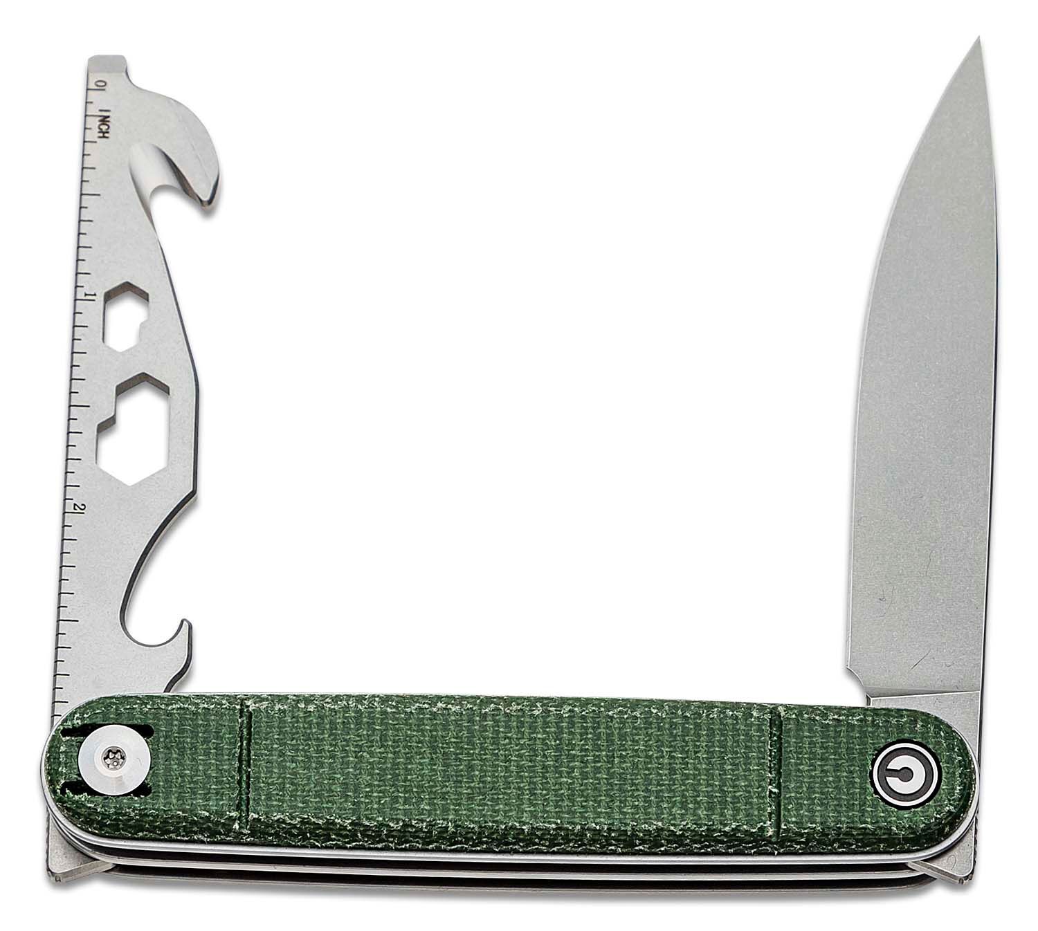 CIVIVI Crit With Multi-Tool Stonewashed/Green Micarta C20014F-3 CIVIVI Crit With Multi-Tool Stonewashed/Green Micarta C20014F-3