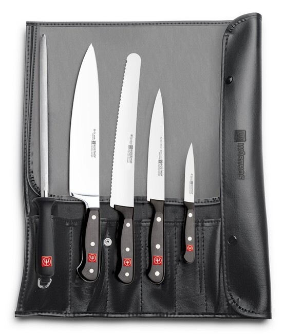 WUSTHOF sada CLASSIC/ GOURMET 6ks, kuchynské nože, ocielka a rolovacia taška