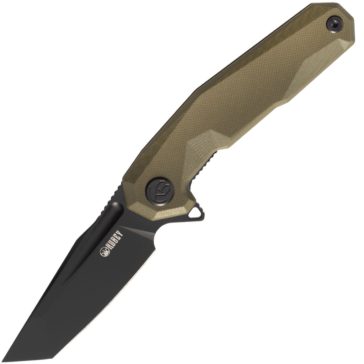 KUBEY Carve Nest Liner Lock Tactical Folding Knife OD Green G10 Handle KB237B