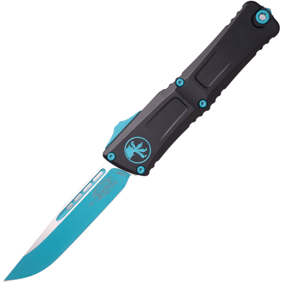 Microtech COMBAT TROODON GEN III S/E TURQUOISE STANDARD TURQUOISE CLAW BLACK CHASSIS 1143-1TQSK