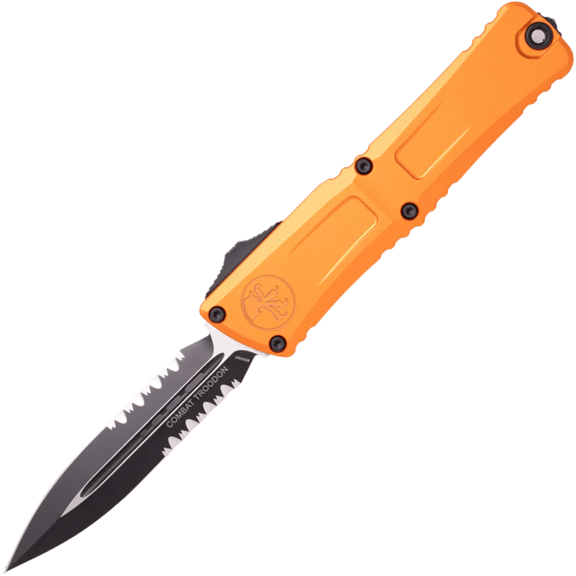 Microtech COMBAT TROODON GEN III D/E BLACK PART SERRATE ORANGE 1142-2OR