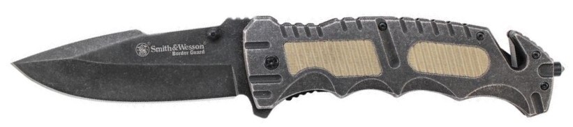 Smith and Wesson Border Guard, Drop Point, Liner Lock, Thumb Studs, Strap Cutter, Glass Breaker