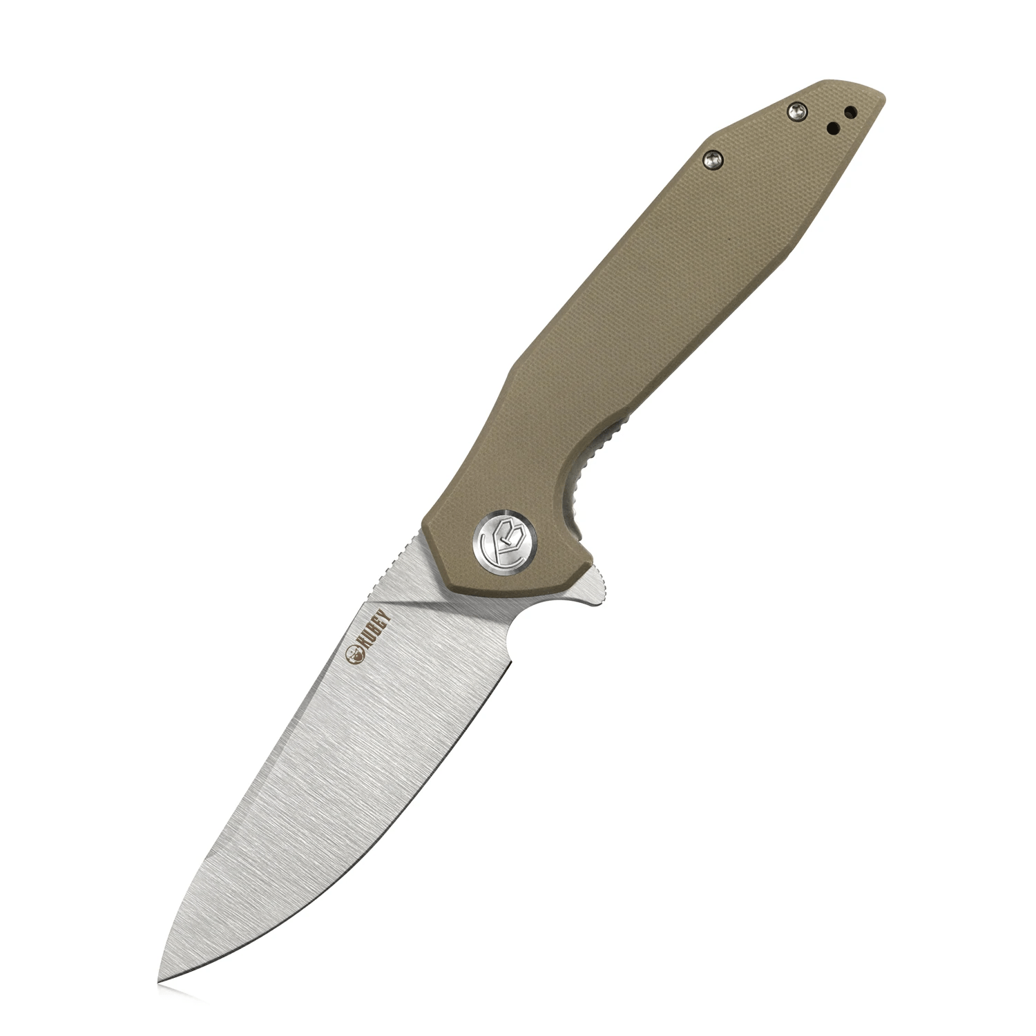 KUBEY Nova Liner Lock Flipper Folding Pocket Knife Tan G10 KU117F