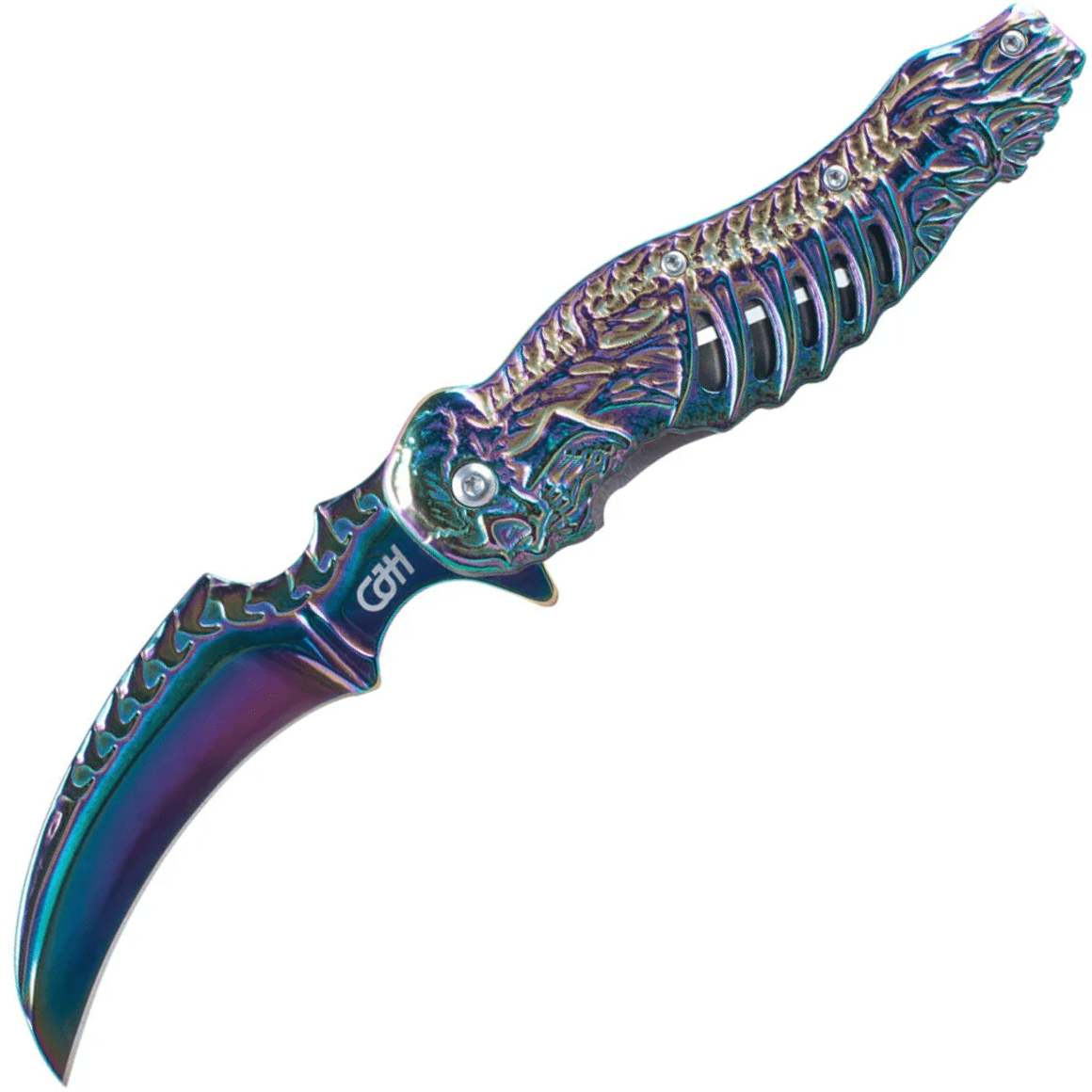 Herbertz CJH One-Hand Knife, Skeleton/Rainbow