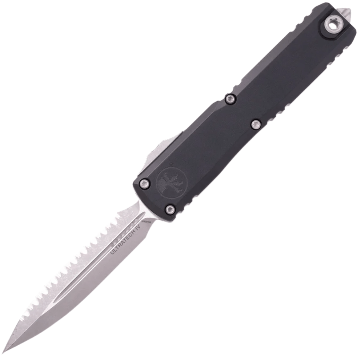 Microtech ULTRATECH GEN IV D/E APOCALYPTIC FULL SERRATE BLACK 11224-12AP