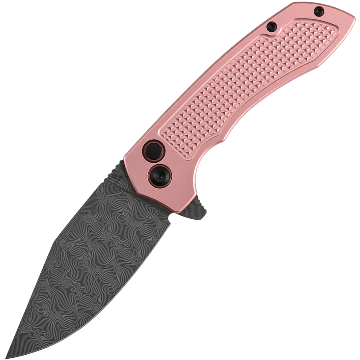 Tenable Entity Water Ripple Damascus with Rose Gold Aluminum B1036F4