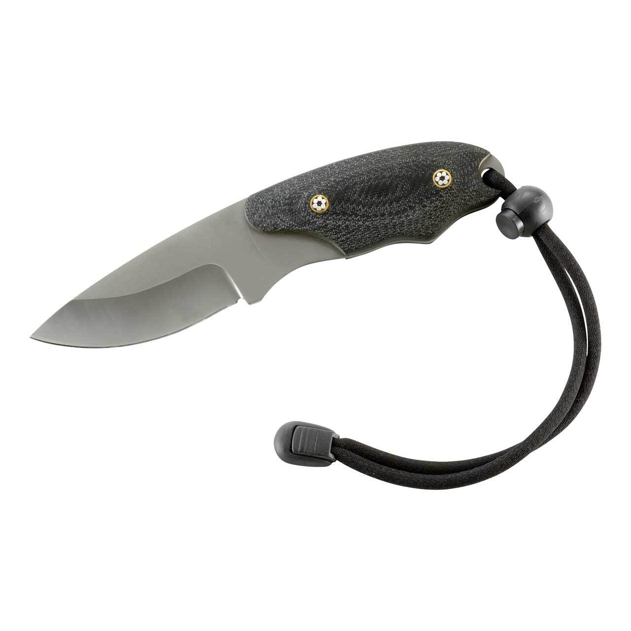 Herbertz Herbertz Gürtelmesser, AISI 420, Micarta-Griffschalen, Mosaik-Pins, Leder-Steckscheide 1031