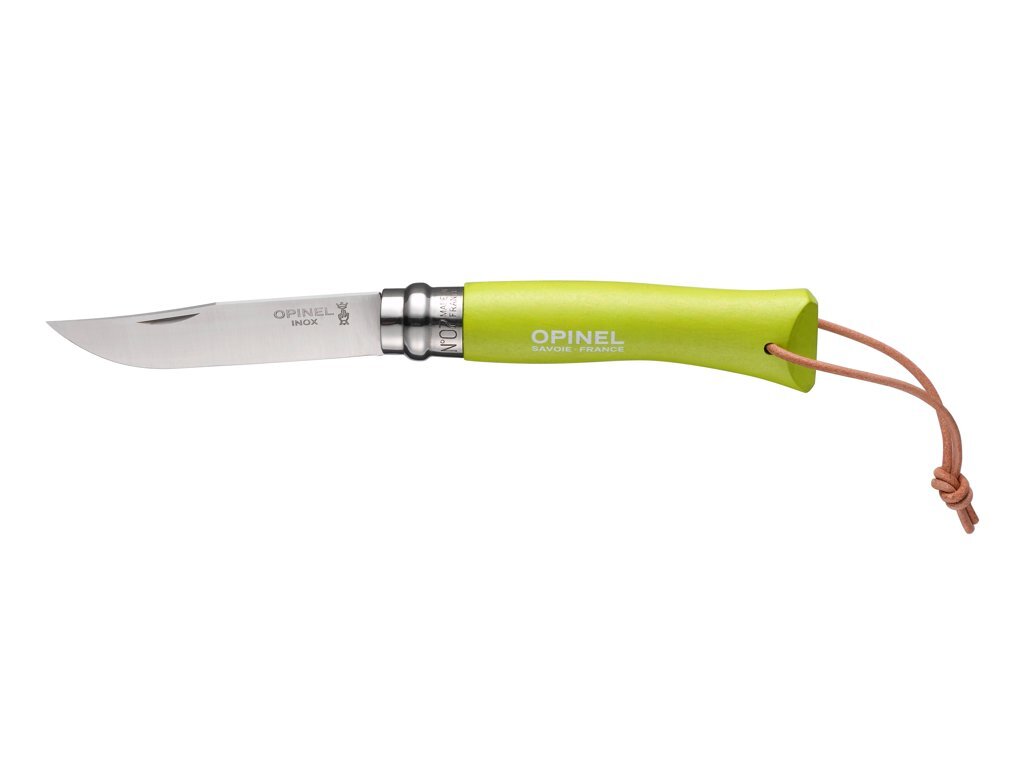 Opinel N7 inox hrab zelenýkožené pútko 254196