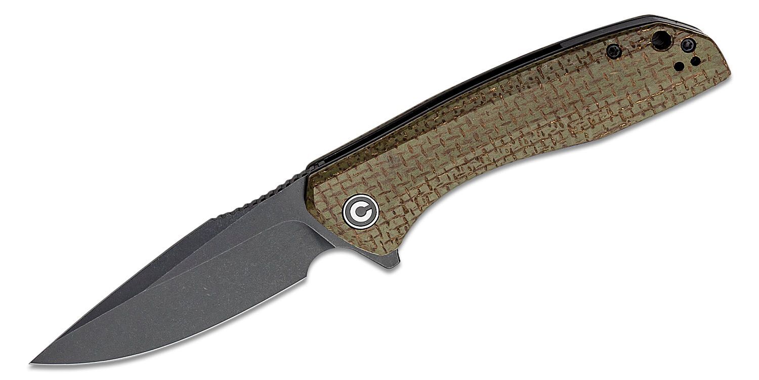 CIVIVI Baklash Green Micarta/Black Stonewashed 9Cr18MoV C801K