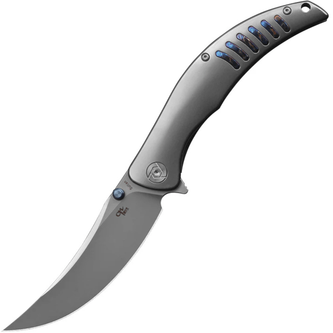CH knives SULTAN - M390 bead blast finish with silver Ti handle