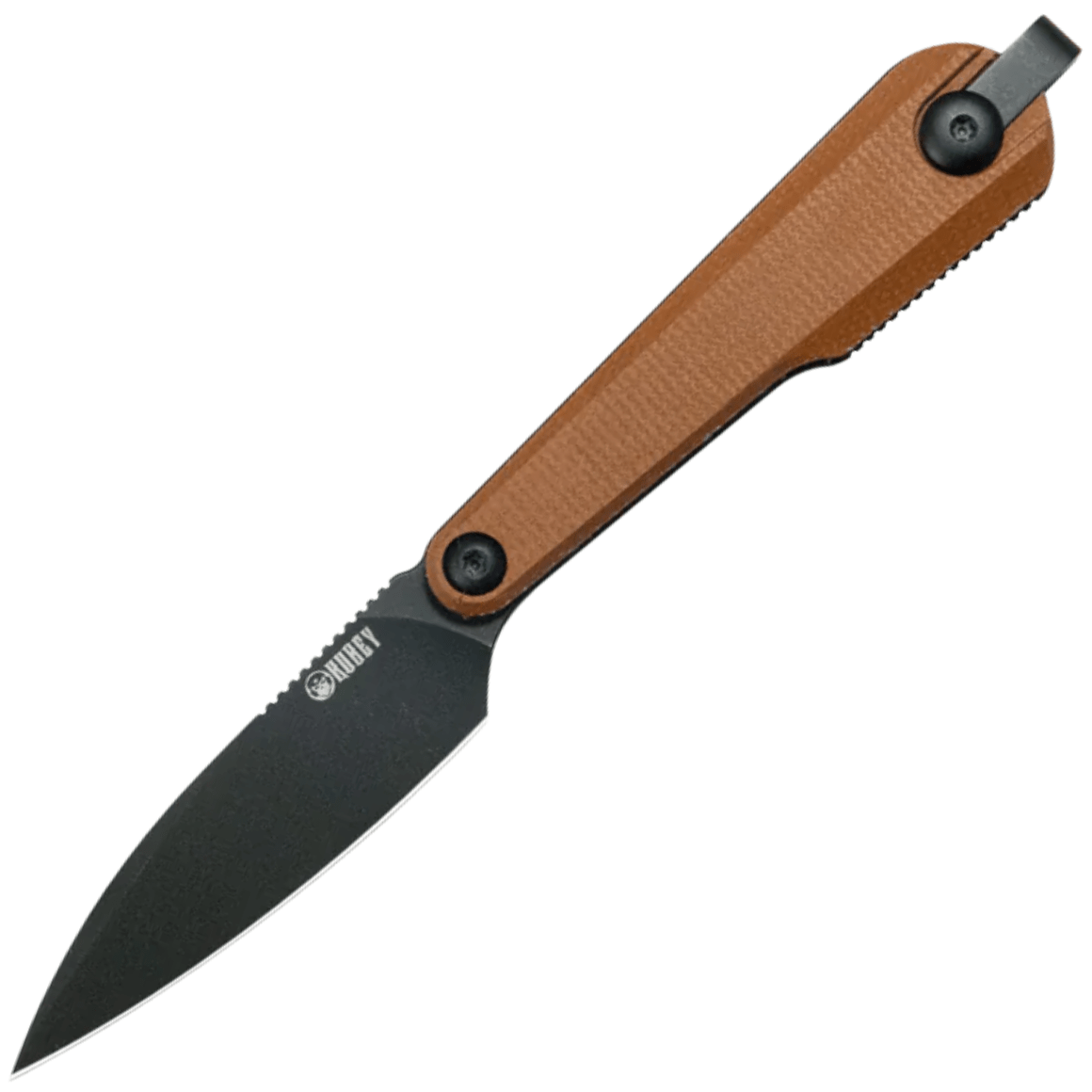 KUBEY YAG Blackwash 14C28N Blade Brown Micarta KU452C