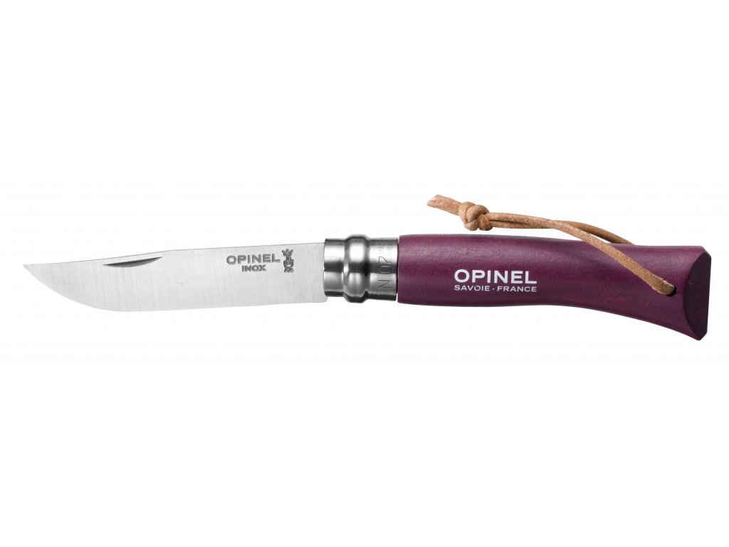 Opinel N7 inox hrab fialovýkožené pútko 254198