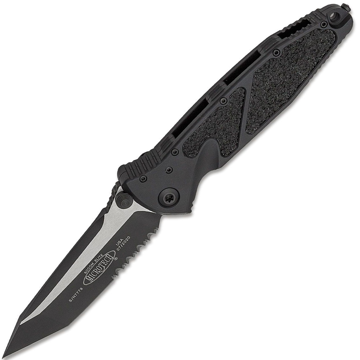 Microtech Socom Elite T/E-M Black Tactical Partial Serrated 161-2T