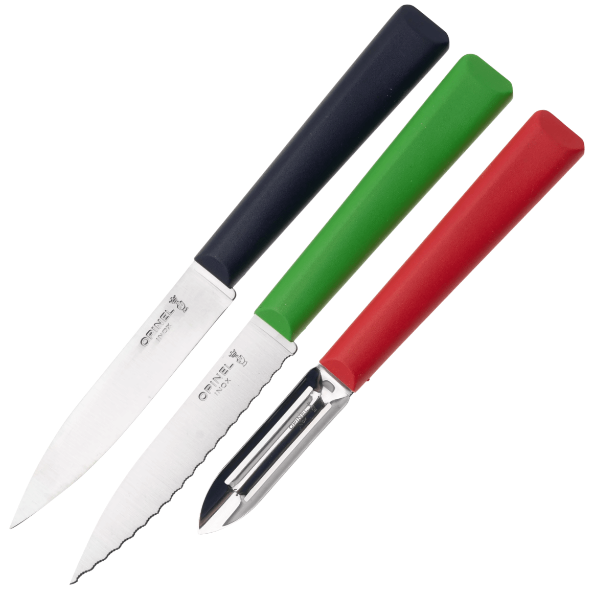 OPINEL SET 3ks (knife blue, knife green, peeler orange) 002359
