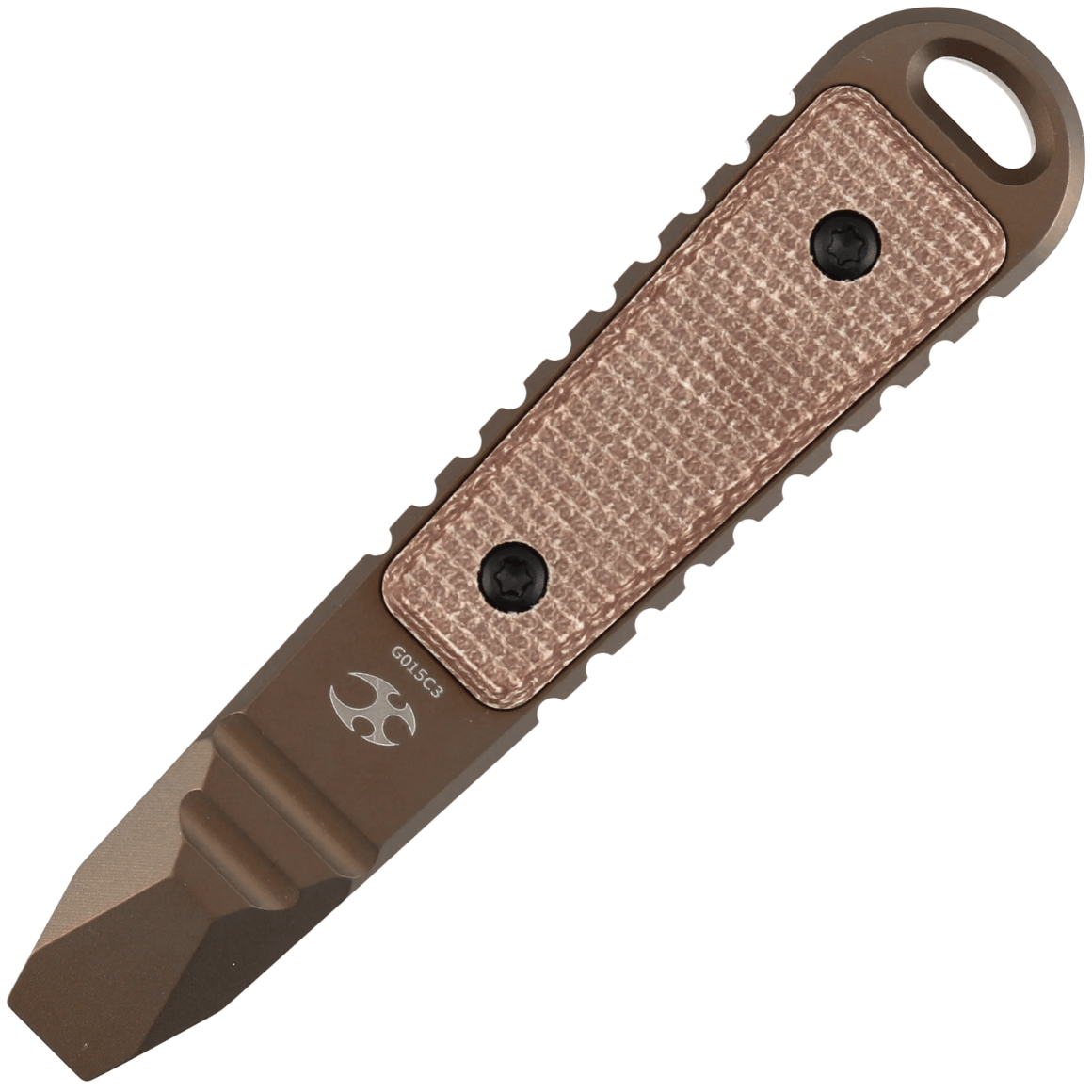 Kansept Kursor Bronze Anodized Titanium + Brown Micarta Inlay G015C3