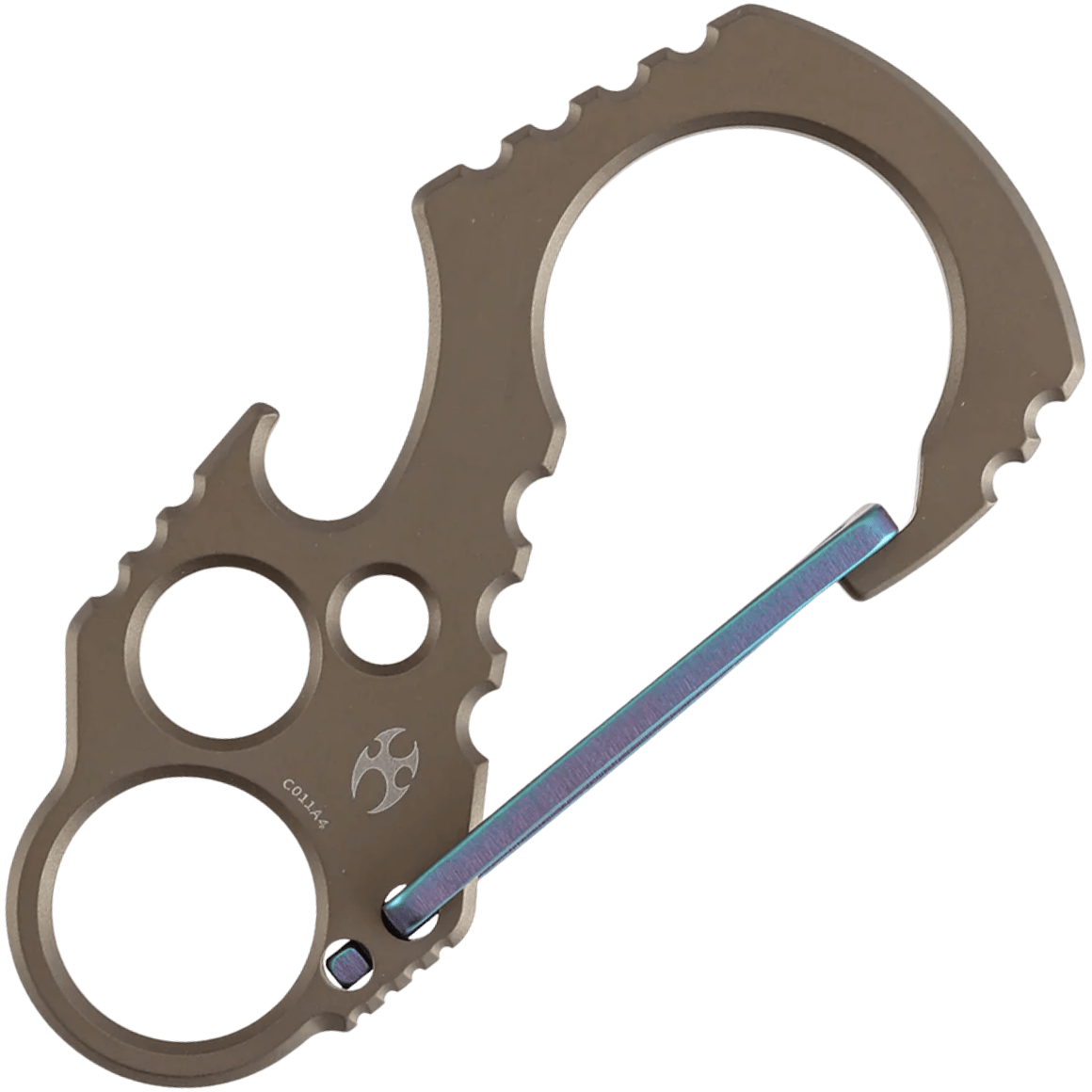 Kansept Carabiner Bronze Anodized Titanium with Green Anodized Lock C011A4