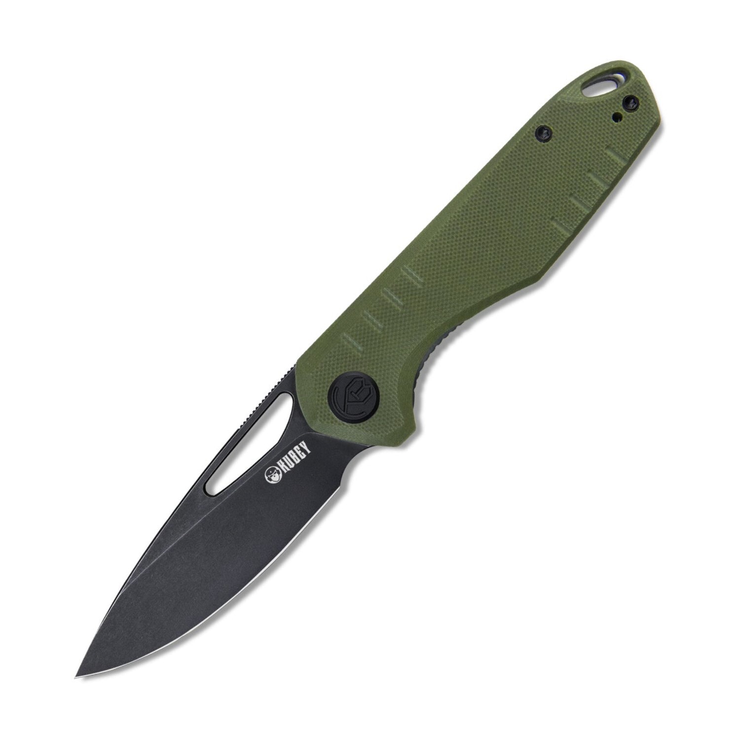 KUBEY Doris Liner Lock Front Flipper Folding Knife Green G10 Handle KU324C