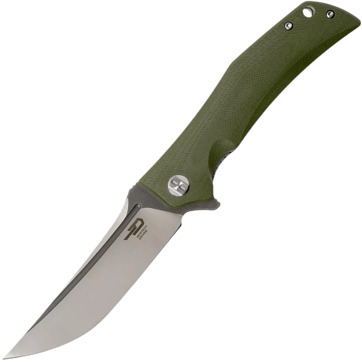 Bestech SCIMITAR D2, Gray+satin, Army Green G10 BG05B-2