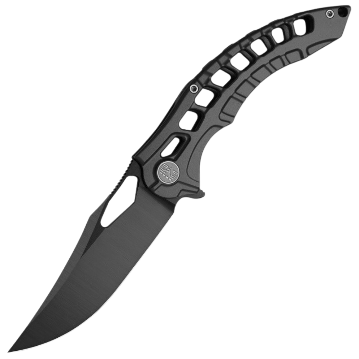 Miguron Knives Geloty 3.65" Vanax, Satin Dark Grey PVD Ti Handle
