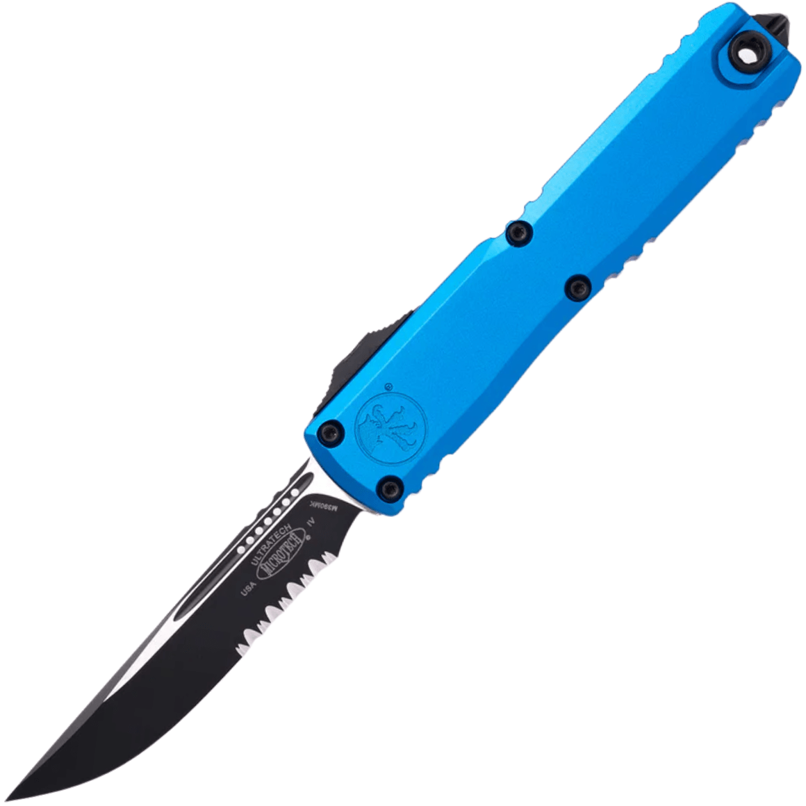 Microtech ULTRATECH GEN IV S/E BLACK PART SERRATE BLUE 11214-2BL