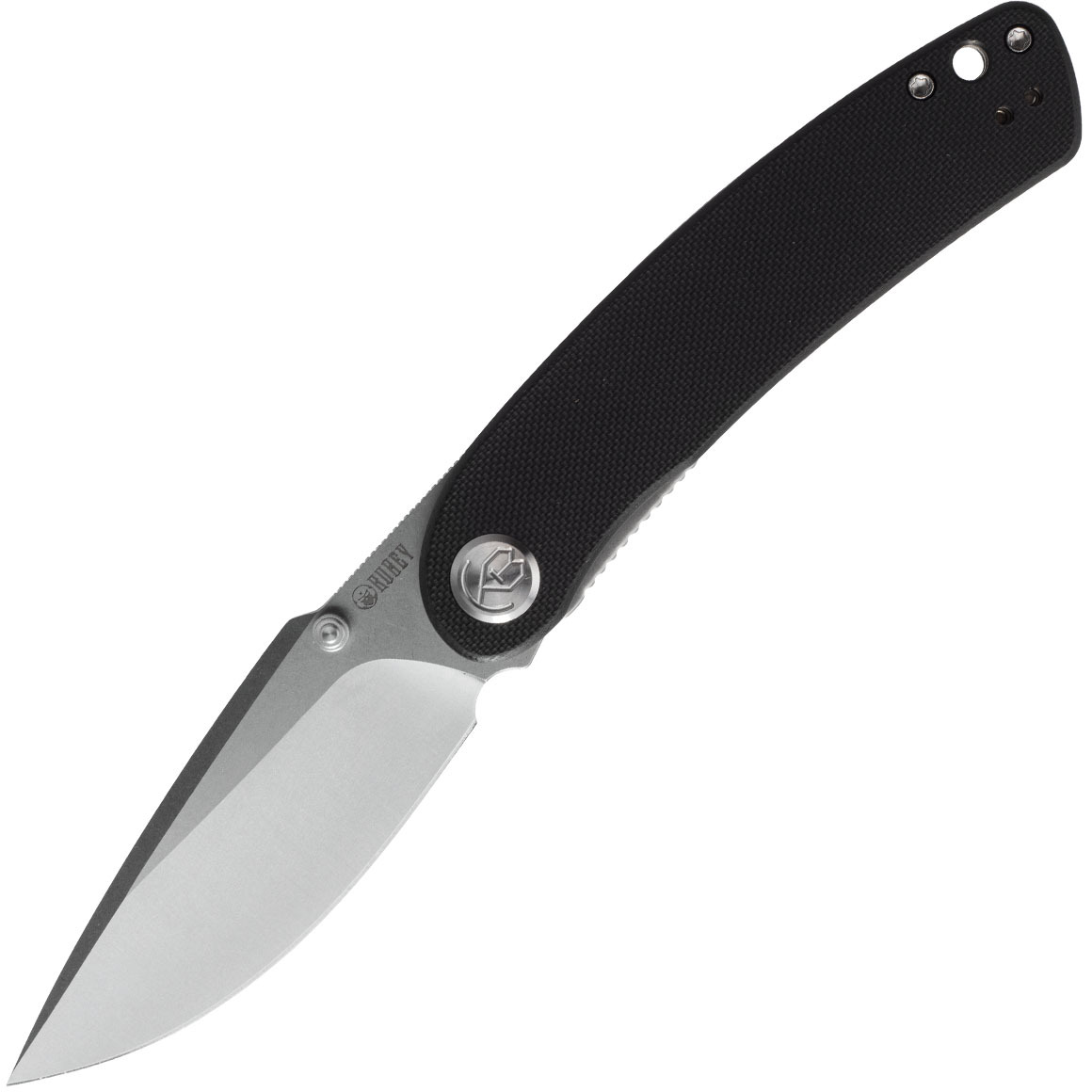 KUBEY Momentum Sherif Manganas Design Liner Lock Front Flipper Folding Knife Black G10 Handle KU344A