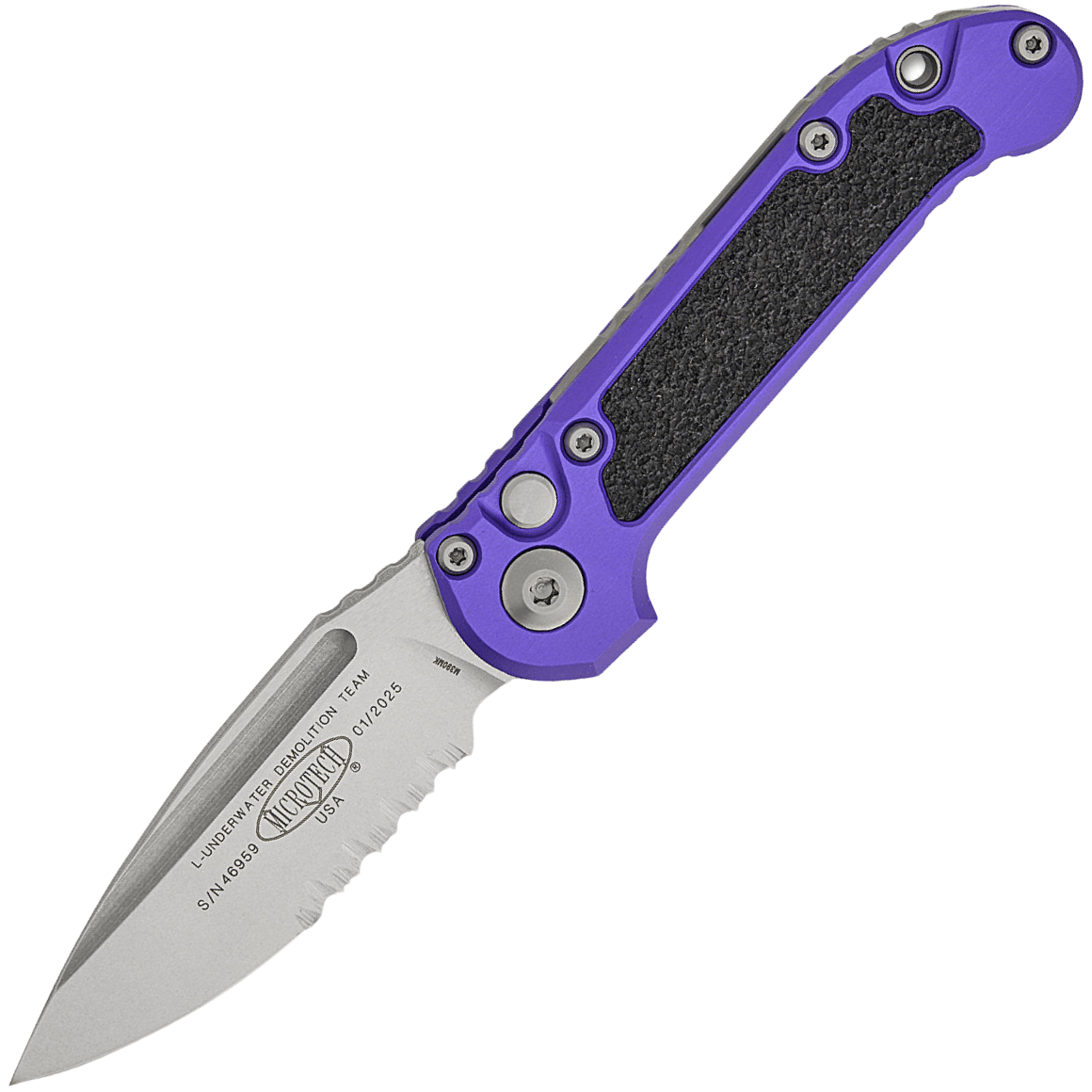 Microtech LUDT GEN III S/E STONEWASH PART SERRATE PURPLE 1135-11PU