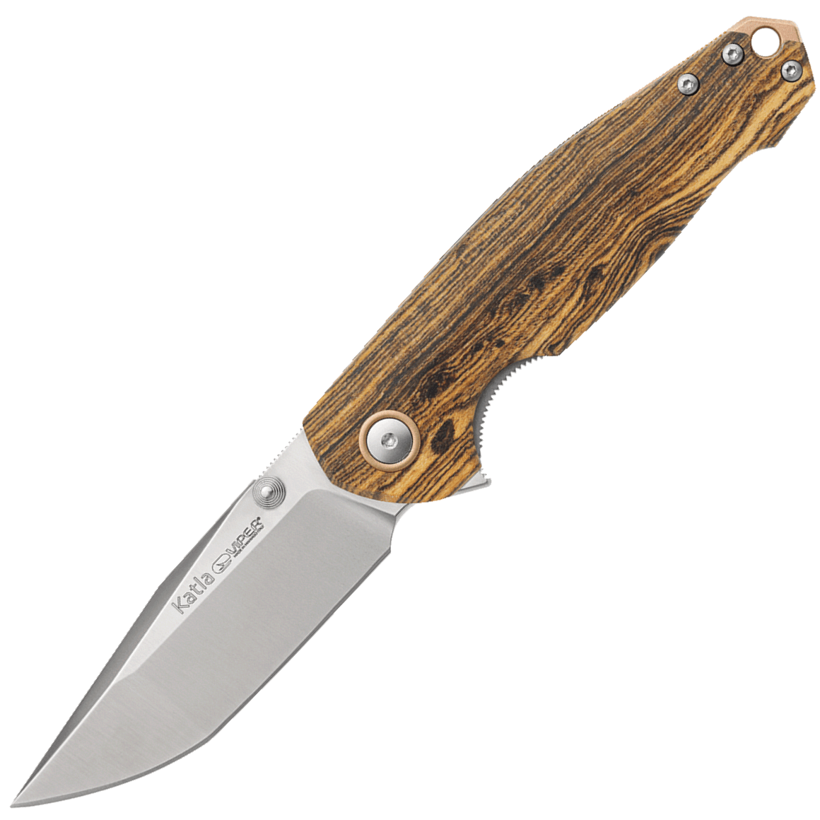 Viper Katla Coltello chiudibile linelock, lama satinata e manico in legno di bocote ar