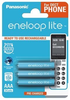 Panasonic Eneloop Rechargeable Lite R03 AAA 3ks 550mAh BK-4LCCE/3DE
