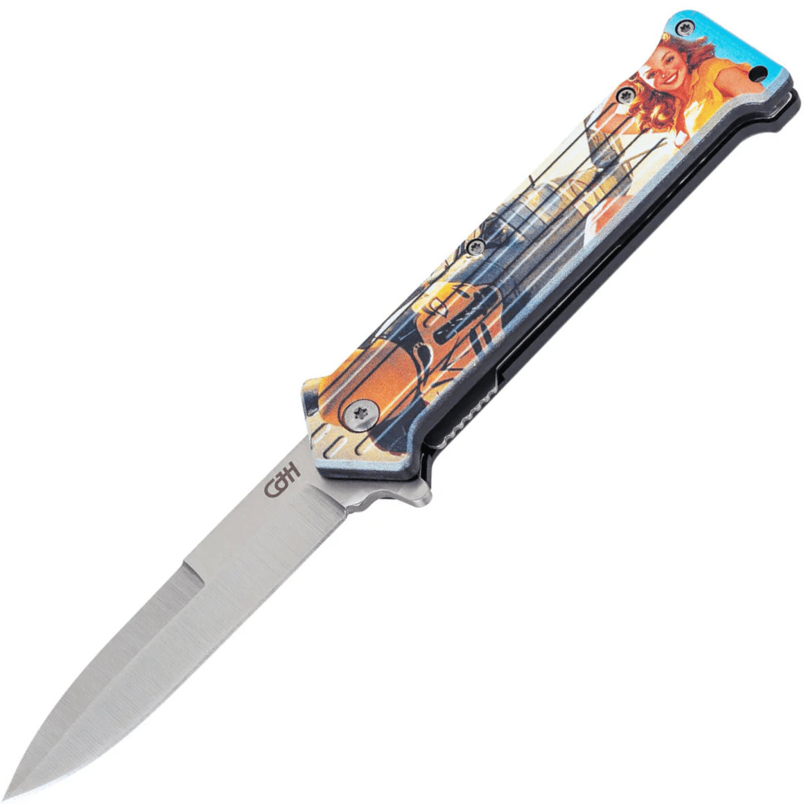 Herbertz CJH One-Hand Knife, Pin Up Airplane