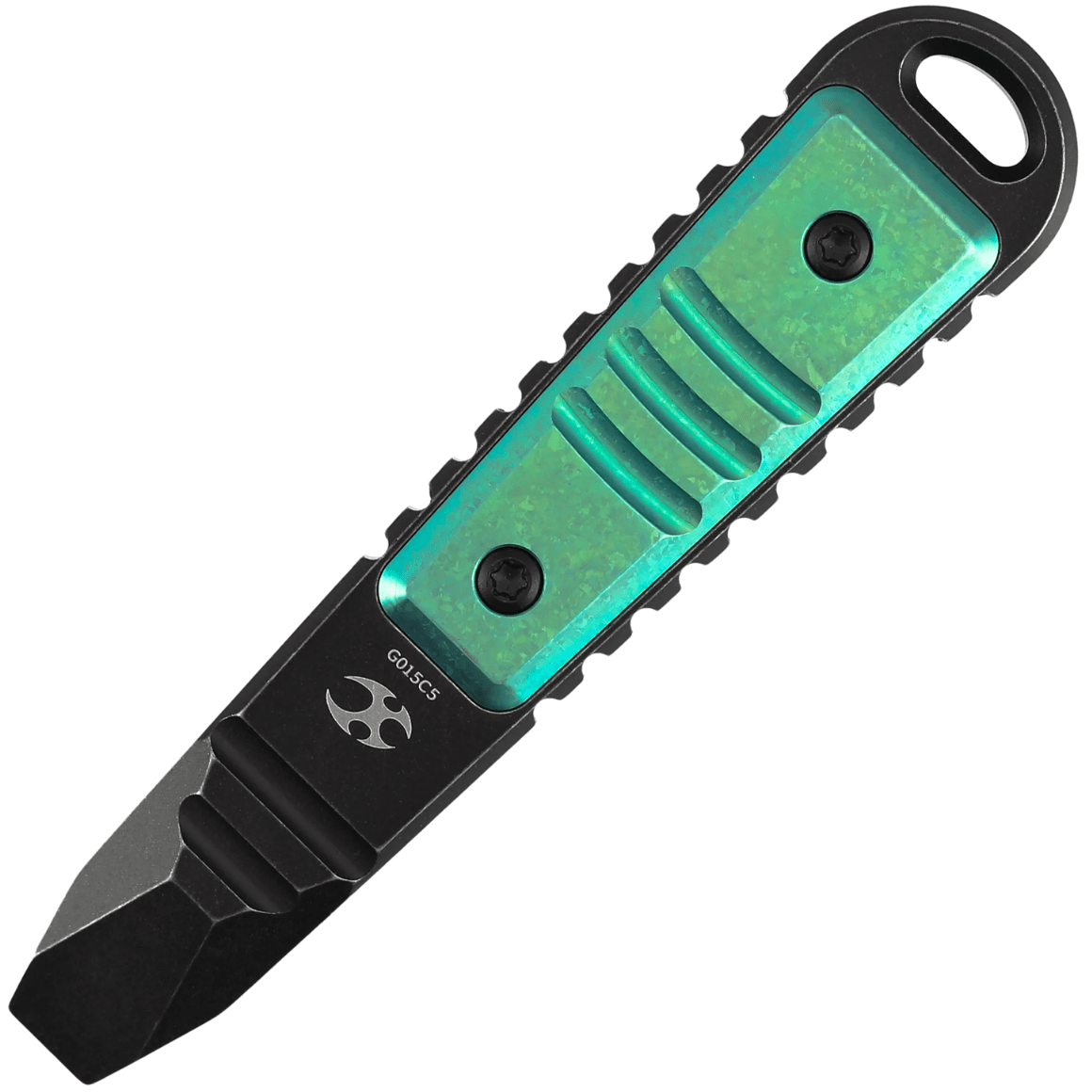 Kansept Kursor Blackwash Titanium+Green Anodized Crystalized Titanium Inlay G015C5