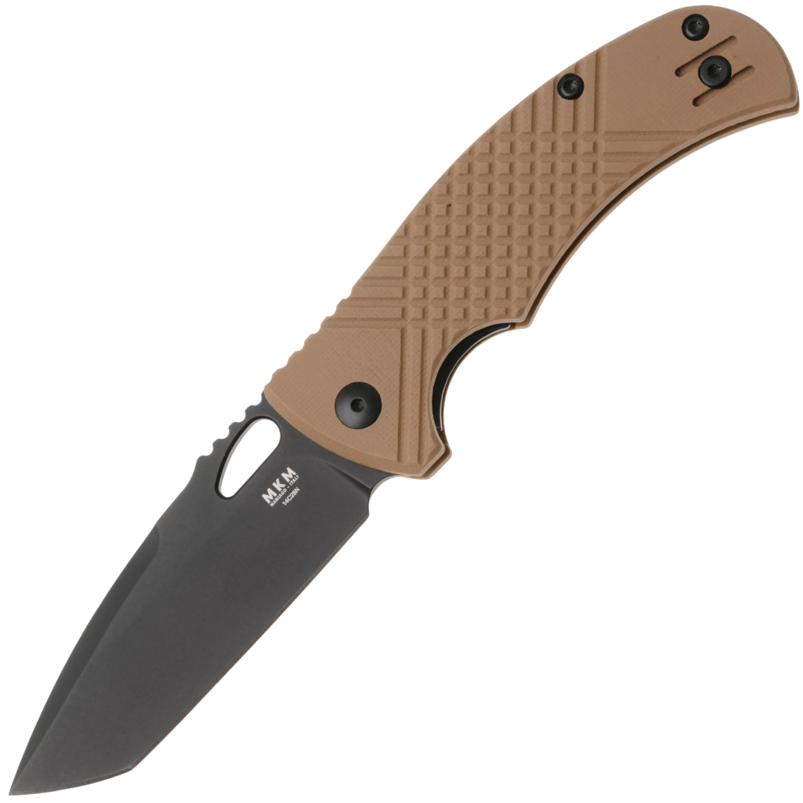 MKM CIRAS - Sandvick 14C28N BLACK COATED bld - COYOTE TAN G10 MK CR-GCTB