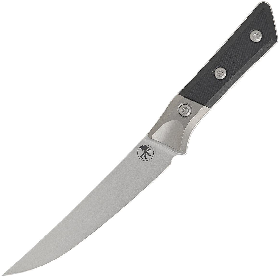 Microtech 6.125" BONING KNIFE STONEWASH STANDARD TITANIUM BOLSTER BLACK G-10 3100B-10BK