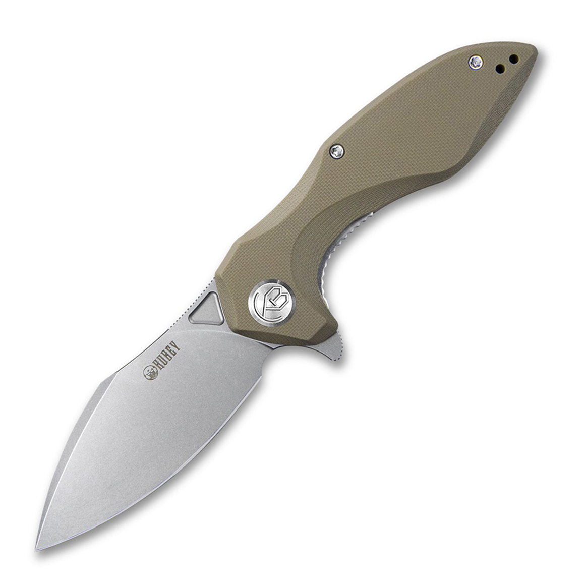 KUBEY Noble Nest Liner Lock Folding Knife Tan G10 Handle KU236C