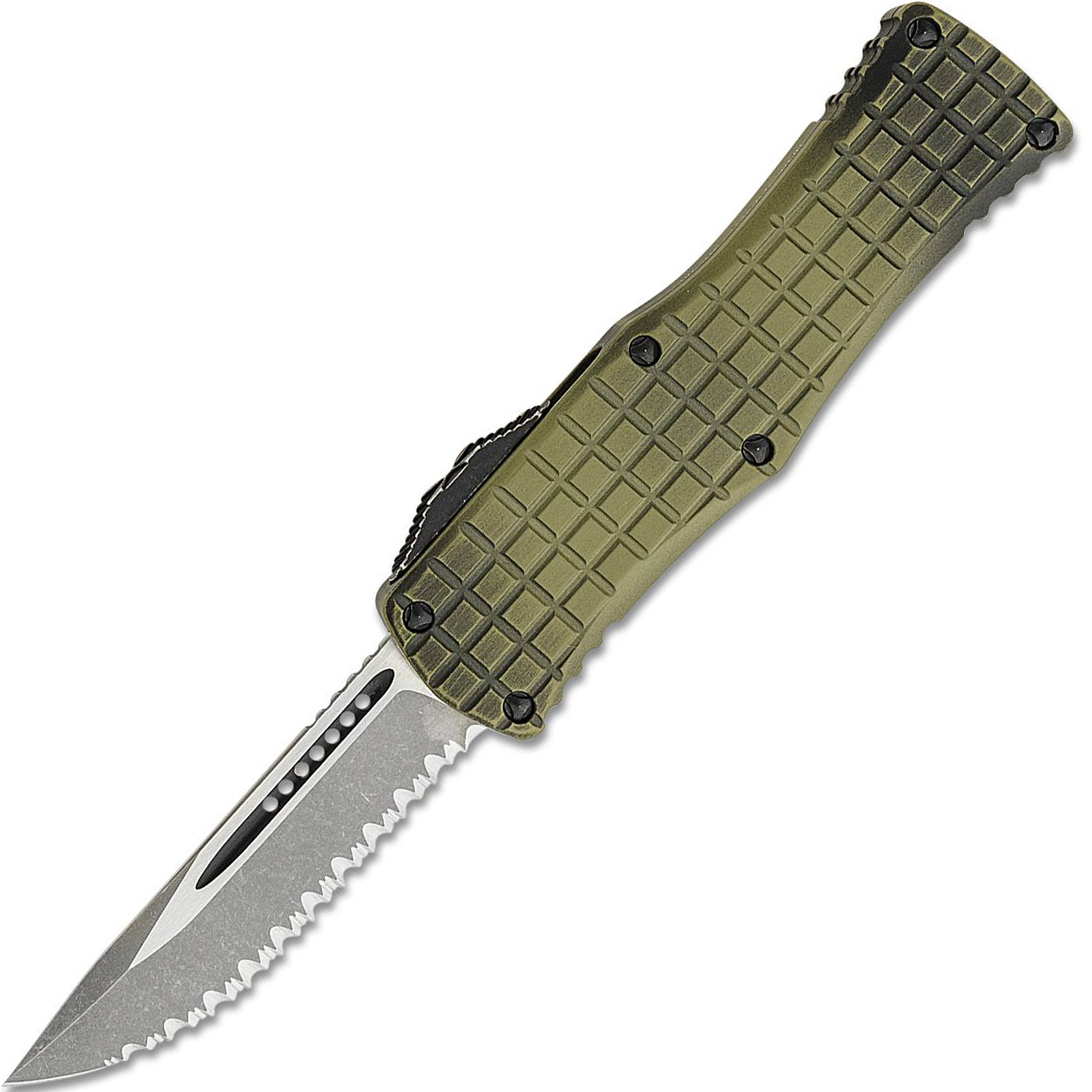 Microtech Hera S/E Apoc Frag Grenade Green Full Serr 703-12APFRGS