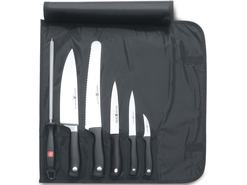 WUSTHOF sada GP II/ SILVERPOINT 7ks, kuchynské nože, ocielka a rolovacia taška