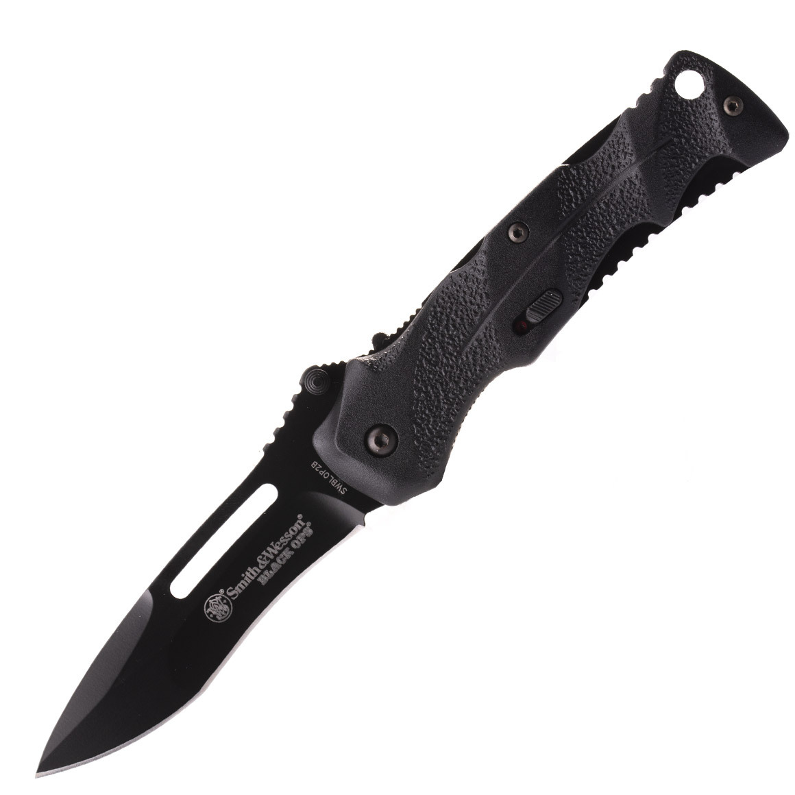 Smith and Wesson Black Ops 2 Assist Black Coated Stainless Steel Blade w/Black Handle