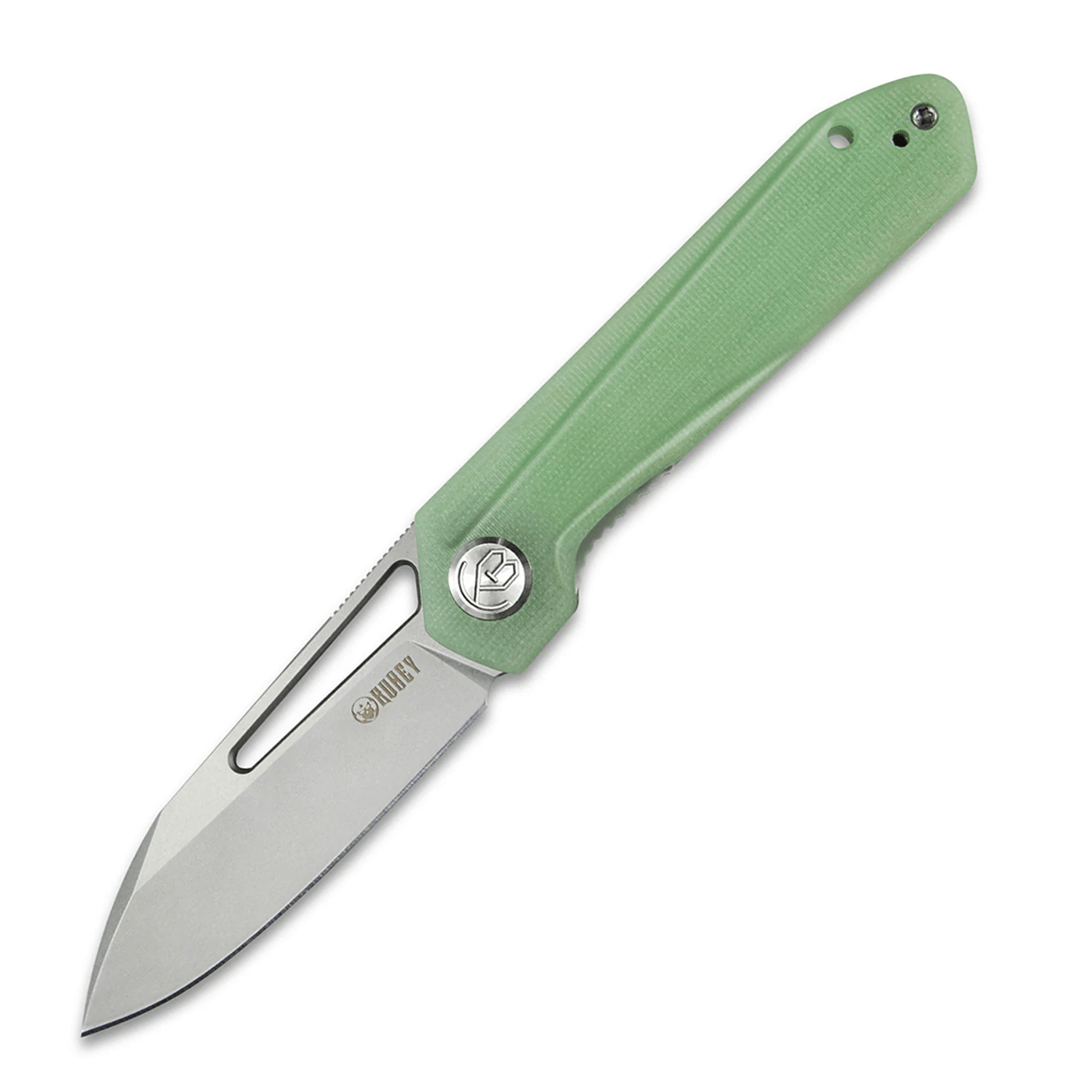 KUBEY Royal Nest Liner Lock EDC Pocket Knife Front Flipper Jade G10 Handle KU321B