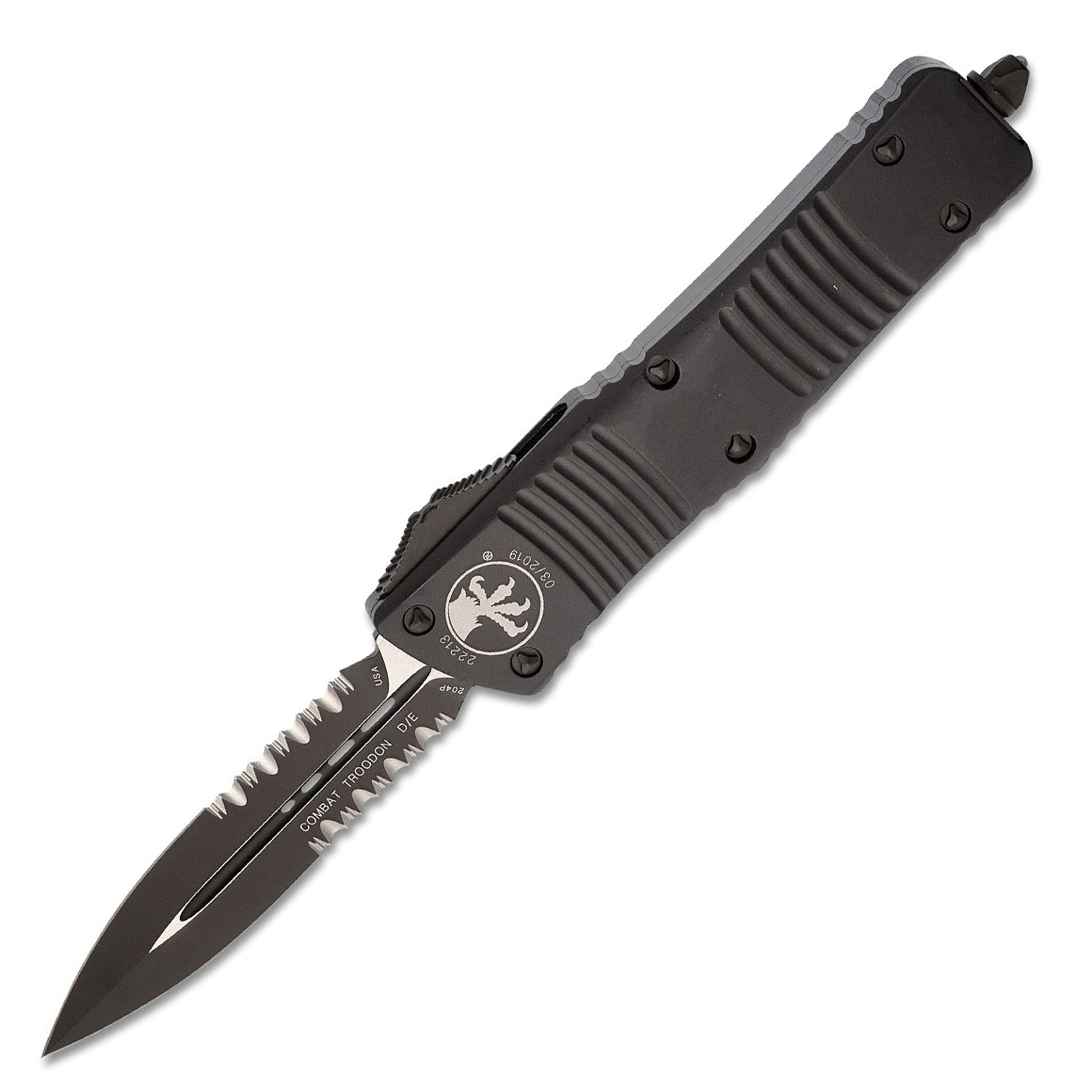 MICROTECH Combat Troodon D/E Black Tactical Partial Serrated 142-2T
